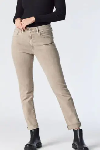 MAVI Kathleen High Rise Slim Boyfriend Jean Beige Sz 24 Brown