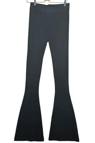 Revolve Lita By Ciara Women NEW Black Rib Organic Cotton Flare Legging Sz L $228 Size L