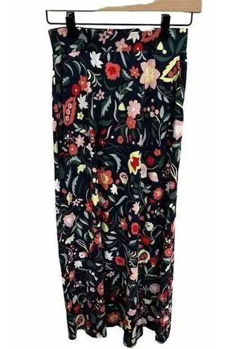 Boden Women's Maxi Skirt Sz 2 Blue Floral Viscose with Elastane Long Maxi
