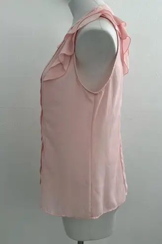 Elle pintuck Ruffle Keyhole Blouse top Pink Sleeveless
Medium womens NEW