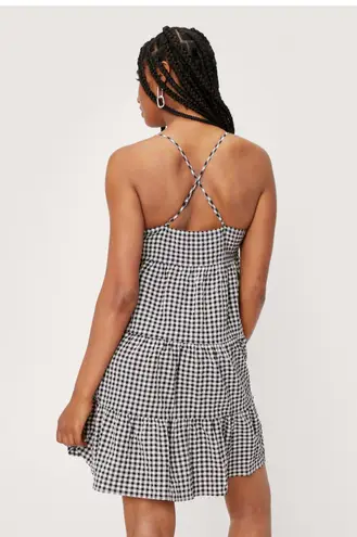 Nasty Gal Gingham Tiered Smock Mini Dress