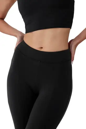 Alo Yoga Airbrush High-Waist Flutter Legging Black Flare Split Leg Size S