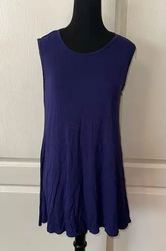 ISSAC LIEU NAVY STRETCHY DRESS TUNIC FLOWY TANK Blue Size L