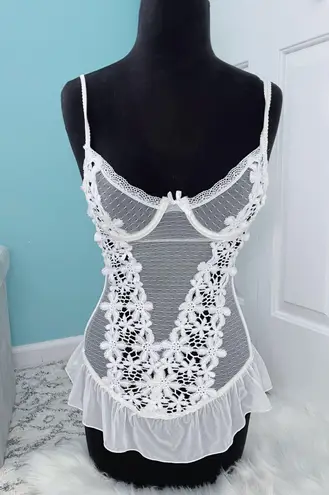 Angelic White Fairy Core Lace Corset Size S