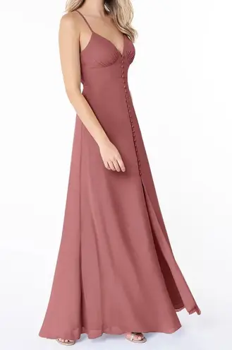 Azazie Women’s Alaya Ready to Ship Dusk Bridesmaid Dresses Size 6 in Desert Rose