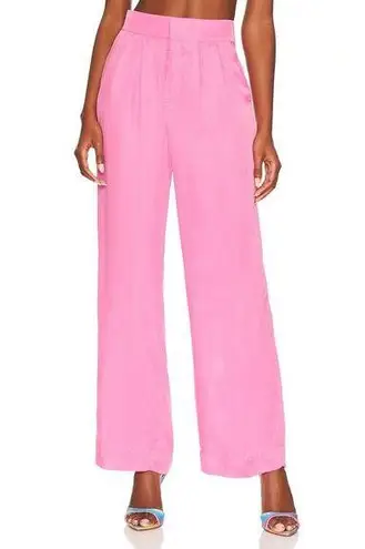 Ena Pelly Lillian Cupro Pleated Wide Leg Trousers Pink Size undefined