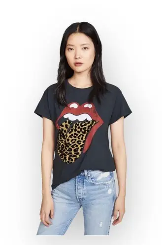 Daydreamer ☻ Rolling Stones Plush Leopard Rock Band Tee T Shirt ☻ Vintage Black