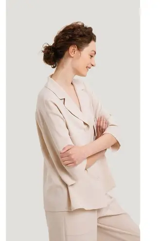 NAP Loungewear Relaxed Pockets Bowling Shirt in Birch