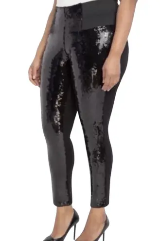 Eloquii Black Miracle Flawless Sequin High Rise Ponte Leggings Pants size 28 NEW