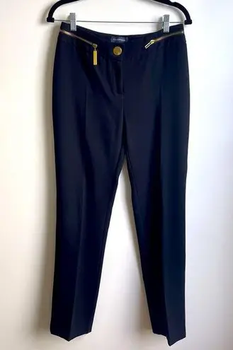 Roberto Cavalli Vintage 90s Y2k CLASS Black Pants Trousers Slacks Gold Zipper 8