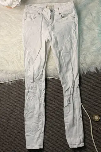 Francesca's  White Distressed Skinny Jeans