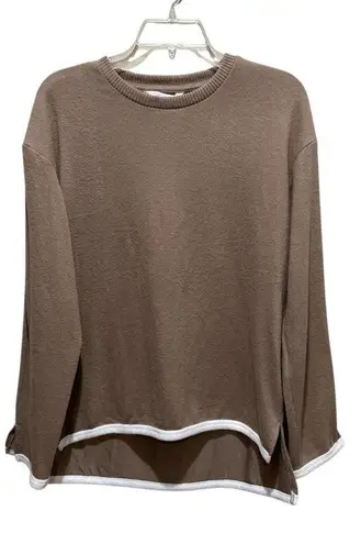 Love + Luxe Lounge Set Two Piece Top And Wide Leg Pants Taupe Women’s Size PM Brown