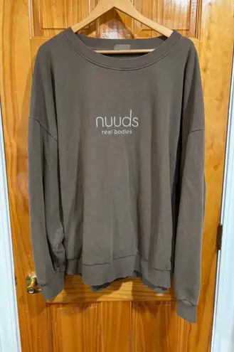 Nuuds Real Bodies Brown Oversized Crewneck Sweatshirt Size 3XL Cozy Minimalist