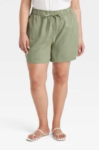 Ava & Viv NWOT!  Women’s High-Rise Linen Pull-On Shorts