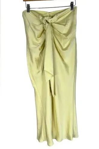 Misha Collection  gathered front chiffon midi skirt yellow, NWT