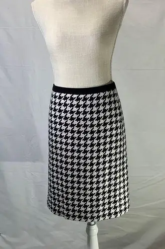 Isaac Mizrahi Houndstooth Black and White Pencil Skirt Size 6
