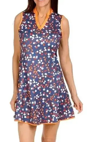 Callaway Golf Mini Dress Womens XL Blue Indigo Floral Opti Dri UPF50 Sporty