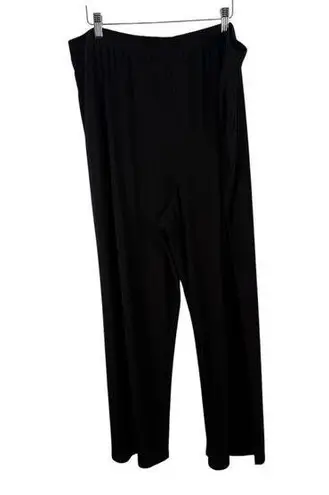 IC Connie K Collection Black Straight Leg Pant Pull On Slinky Lagenlook Women 3x