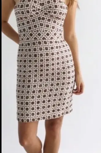 NWT TRINA TURK LA 4 Cora Coffee tweed mini cocktail dress