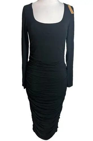 NWT Shapellx Smooth Ruched Shaping Dress black Sz M Size M