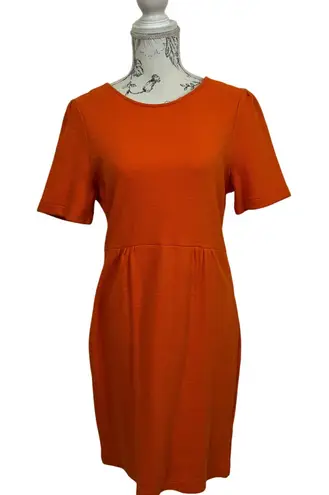 Daniel Cremieux Cremieux Orange Short Sleeve Textured Sheath Dress Size M