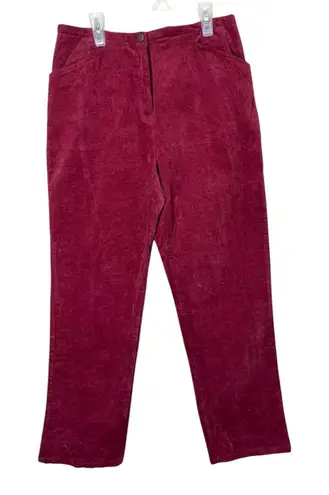 Blair Vintage 1990s Corduroy Pants Size 12 Maroon High Rise Tapered