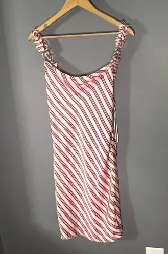 Rebecca vallance white striped Marrakech ruffle silk sleeveless dress Size 4