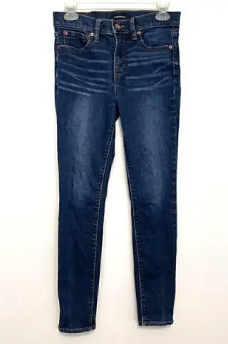 J.Crew  9" Toothpick High Rise Jean Dark Wash High Waisted Skinny Cropped Ankle