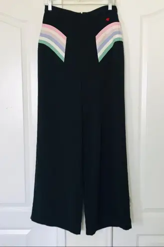 Dear Drew Art Deco Wide Leg Pants size 2 Black