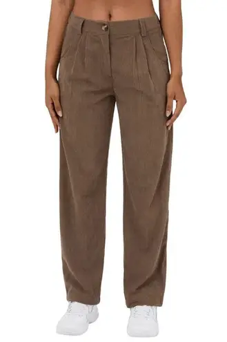 Halara Mid Rise Corduroy Casual Pants in Brown, Size M
