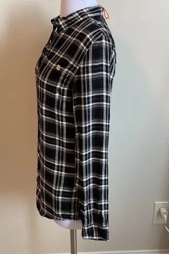 Superdry Maya Supersize Shirt Black White Check