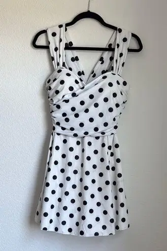 Black and White Asymmetrical Sweetheart One Piece Size XL