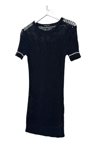 James Perse Black Open-knit Dress Size Small