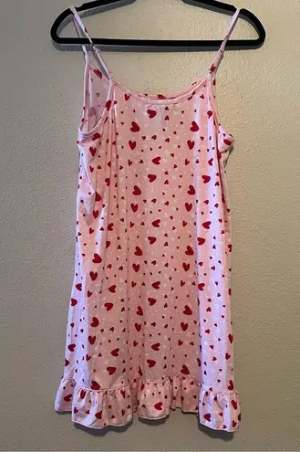 Rene' Rofe' Sleepwear Two pieces Hearts, Size Large Belted, Red, Pink