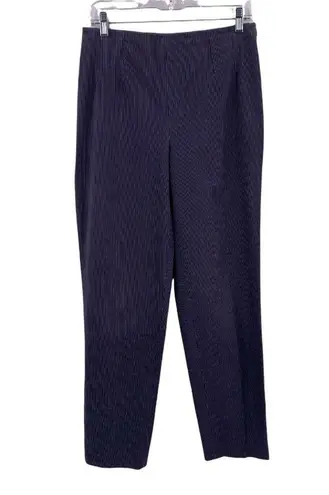 Piazza Sempione Navy and White Stripe Stretch Cotton Cropped Ankle Pants Size 44