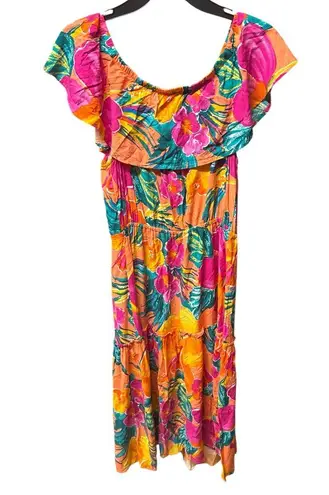 La Blanca
Isla Floral Off Shoulder Midi Cover Up Dress size Small