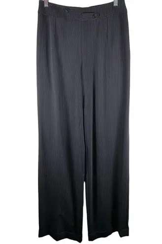 Armani Collezioni Armani Black Pinstripe Trousers Dress Pants Size 10