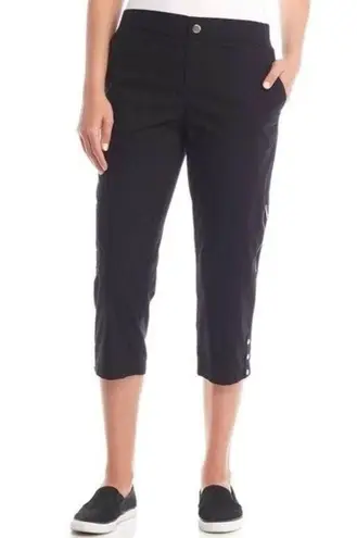 Rafaella New! Women's Poplin Black Capri Pants With Pockets Size 14