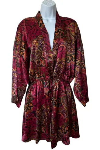 Vintage Victoria’s Secret Robe Floral Satin Y2K Lingerie Glam Coquette M/L Size L