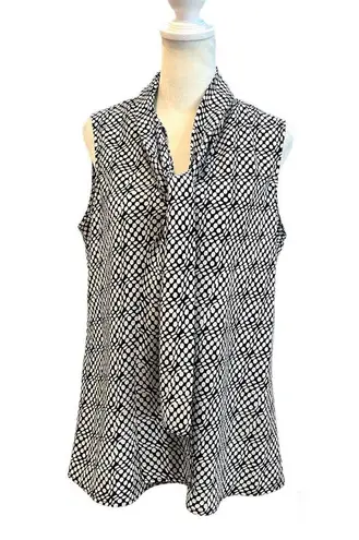Evan Picone Black Label versatile neck tie sleeveless top, size L