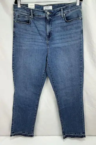 Denizen From Levi's Women's High Rise Ankle Straight SZ 14 Super Flex Distressed Blue