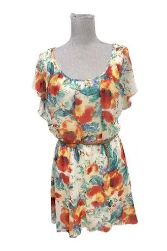 AUW FLoral Chiffon Blouson Dress
Large Braided Narrow Belt Orange