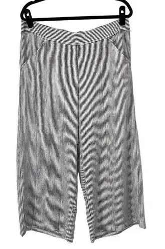 Max Studio  Cream Black Stripe Crepe Cropped Wide Leg Pant Sz XL NWT - Image 1