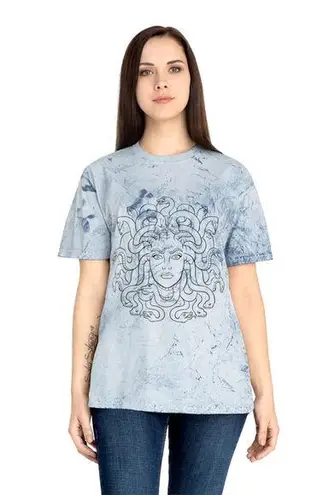 Handmade Blue Marble Medusa Graphic Tee Mythology Art Shirt Size S