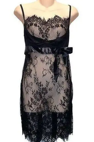 Slinky Black Floral Lacy Babydoll Lingerie with Eyelash Accents S/M Size undefined