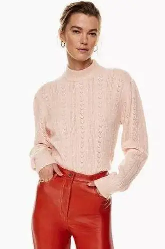 Wilfred NEW  Paragon Wool Cashmere Blend Puff Sleeve Pink Pullover Sweater Size S