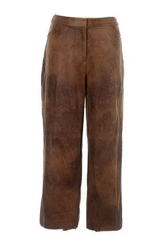 Chico's NWT  Faux Suede Wide Crop in Worn Luggage Brown Stretch Pants 0 / 4