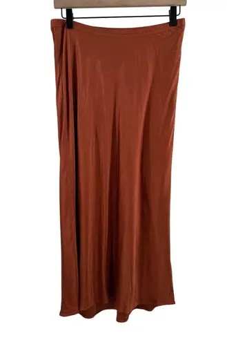 Michael Stars Skirt SZ Medium Leila Bias Cut Midi NWOT Toffee Satin Pull On NEW