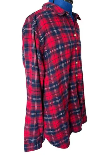Jachs Girlfriend Red White & Blue Plaid Flannel Button Up Size XXL Cabin Cottage