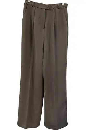 Vintage Kiss Me Women's Trousers Medium Sage Green Pleated Wide Leg